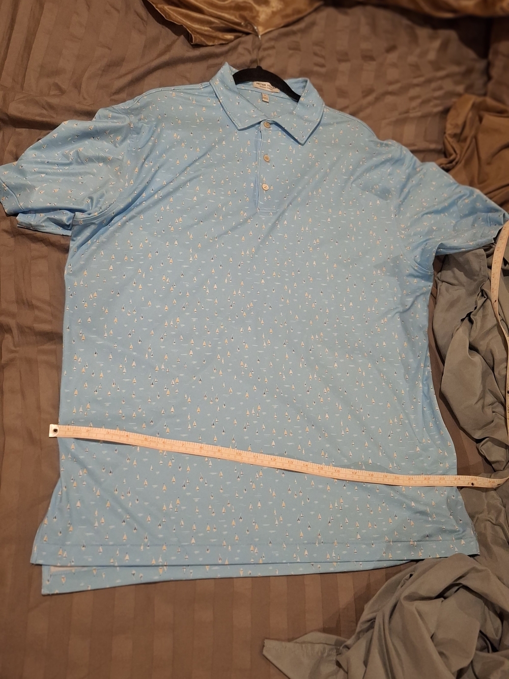 Peter Millar Light Blue Short-Sleeve Polo with Micro Pattern - Picture 13 of 16